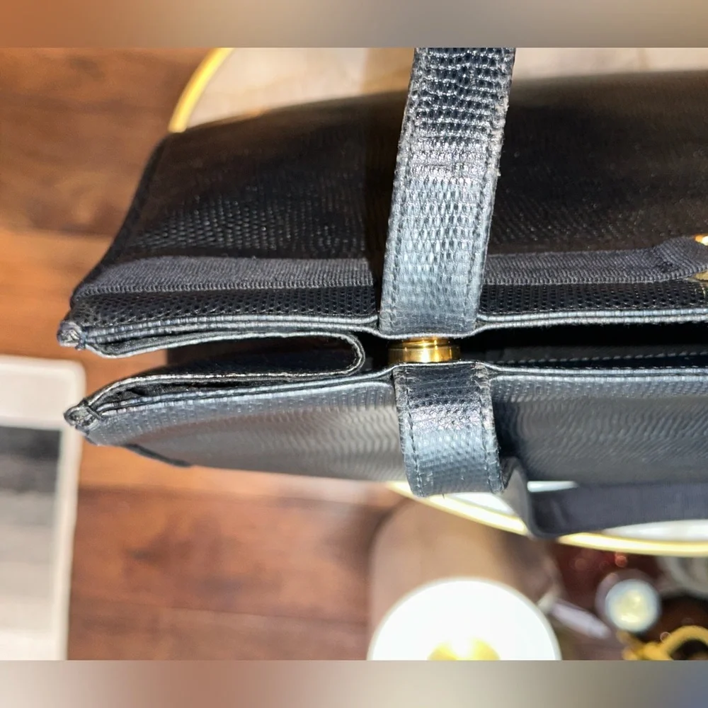 Salvatore Ferragamo Lizard Embossed Vara Tote + 2 Piece Matching Wallet Set - Picture 6 of 16